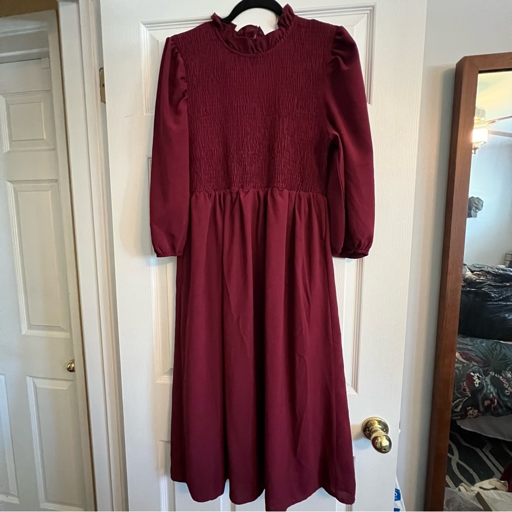 NWT Roolee Maroon Midi Dress